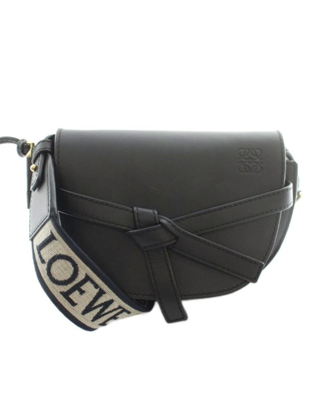 Loewe Gate Dual Mini Shoulder Bag Leather Anagram Logo Black
